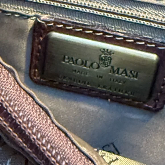 Vintage Paolo Masi  Leather  Large Brown Made In  Italy Purse Bag  Satchel - Picture 11 of 16